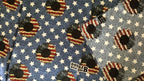 Wild Rag 100% SILK Denim Stars and USA Sunflower Western Neck Scarf Bandanna by Double B Wild Rags