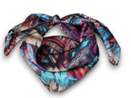 Wild Rag 100% SILK Pink and Purple Feather Western Neck Scarf Bandanna by Double B Wild Rags