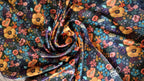 Wild Rag 100% SILK Dark Blue Green and Gold Embroidered print Western Neck Scarf Bandanna by Double B Wild Rags