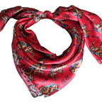 Silk Wild Rag Red Aztec Bison Buffalo and Arrows by Double B Wild Rags