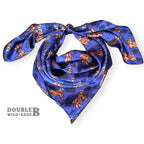 Wild Rag 100% SILK Brahman Bull on Royal Blue Neck Scarf Bandanna by Double B Wild Rags