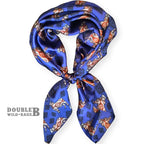 Wild Rag 100% SILK Brahman Bull on Royal Blue Neck Scarf Bandanna by Double B Wild Rags