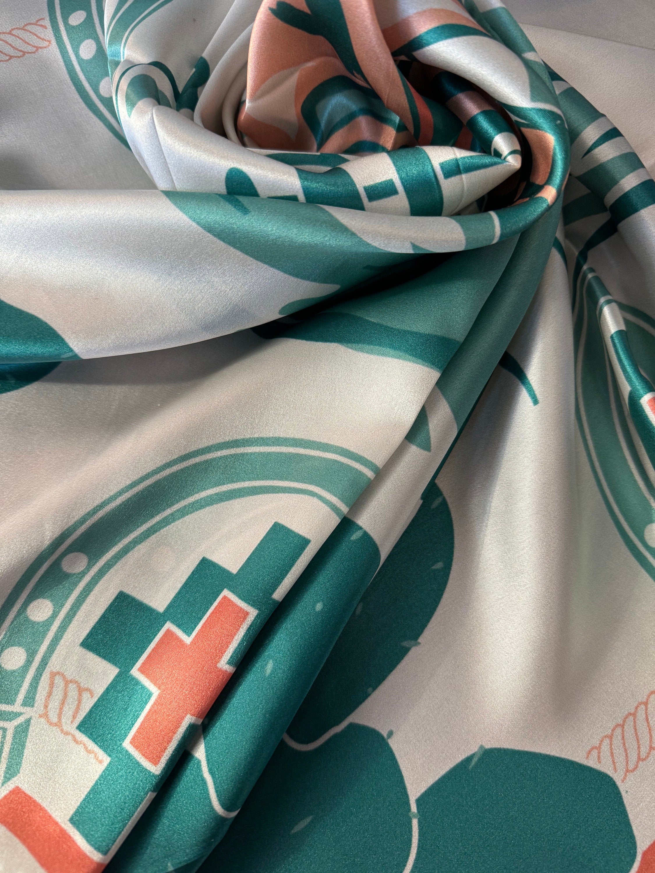 Wild Rag 100% SILK Desert Cowgirl and Cactus Cowboy Neck Scarf Bandanna by Double B Wild Rags