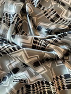 Silk Wild Rag Black and Silver Navajo Native Print by Double B Wild Rags