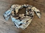 Silk Wild Rag Black and Silver Navajo Native Print by Double B Wild Rags