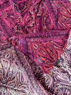 100% Silk Wild Rag Dark Pink Quilted Paisley by Double B Wild Rags
