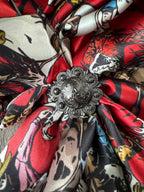 100% Silk Wild Rag Roughstock Riders Saddle Bronc Bareback Bull rider on Red neck scarf by Double B Wild Rags