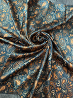 100% Silk Wild Rag Copper and Black Paisley by Double B Wild Rags