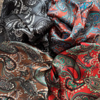 100% Silk Wild Rag Classic Paisley Red Brown Pink Black Purple Blue by Double B Wild Rags