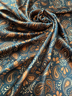 100% Silk Wild Rag Copper and Black Paisley by Double B Wild Rags