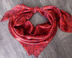 Wild Rag 100% Deep Burgundy Red Tooled Leather Cowboy Western Neck Scarf Bandanna by Double B Wild Rags