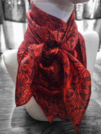 Wild Rag 100% Deep Burgundy Red Tooled Leather Cowboy Western Neck Scarf Bandanna by Double B Wild Rags