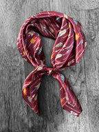 100% Silk Wild Rag Maroon Arrows by Double B Wild Rags