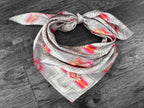 100% Silk Wild Rag Silver and Hot Pink Navajo Style by Double B Wild Rags