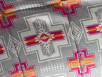 100% Silk Wild Rag Silver and Hot Pink Navajo Style by Double B Wild Rags