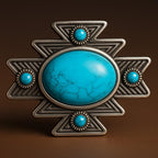 Southwestern Style Cowboy Scarf Slide Keeper with turquoise stone BY Double B Wild Rags