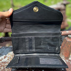 Genuine Western Cowhide Leather Purse or Clutch with Dark Sunflower painted details a Double B Wild Rags Exclusive