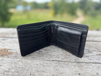 Men’s Western bi-fold wallet tooled floral and basketweave details by Double B Wild Rags
