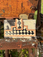 Checkered Black and White Genuine Western Leather Purse and Wallet Set by Double B Wild Rags