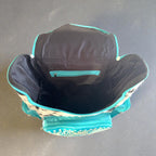 Turquoise Genuine Western Cowhide Leather Backpack Diaper Bag Personal Item carry-on luggage by Double B Wild Rags