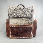 Genuine Western Cowhide Leather Backpack Diaper Bag Personal Item carry-on luggage by Double B Wild Rags