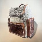 Genuine Western Cowhide Leather Backpack Diaper Bag Personal Item carry-on luggage by Double B Wild Rags