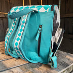 Checkered Genuine Cowhide Leather Backpack by Double B