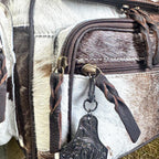 Checkered Genuine Cowhide Leather Backpack by Double B