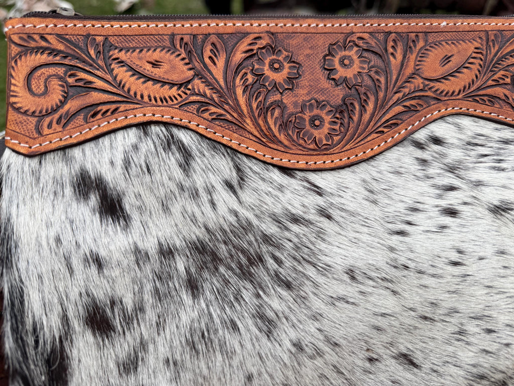 Genuine Western Cowhide Leather Purse with fringe