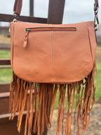 Boho Fringe Checkered Leather Western Purse by Double B