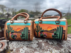 Desert Sunset Western Speedy Leather Purse with optional wallet