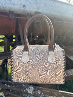 A Cowgirls Promise - western wedding bridal leather barrel speedy bag purse by Double B