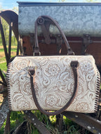 A Cowgirls Promise - western wedding bridal leather barrel speedy bag purse by Double B