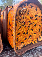Sorrel Sunset Speedy Western Genuine Leather Barrel Bag Purse by Double B