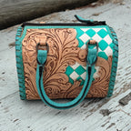 Western Checkered Colorful Speedy Barrel Bag by Double B
