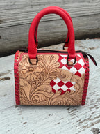 Western Checkered Colorful Speedy Barrel Bag by Double B