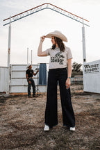 "In My Cowboy Era" Western Graphic Tee — Tan Jerzee Sublimation Print Wild West Statement