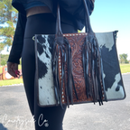 Jesse Conceal Carry Cowhide and Tooled Leather Handbag