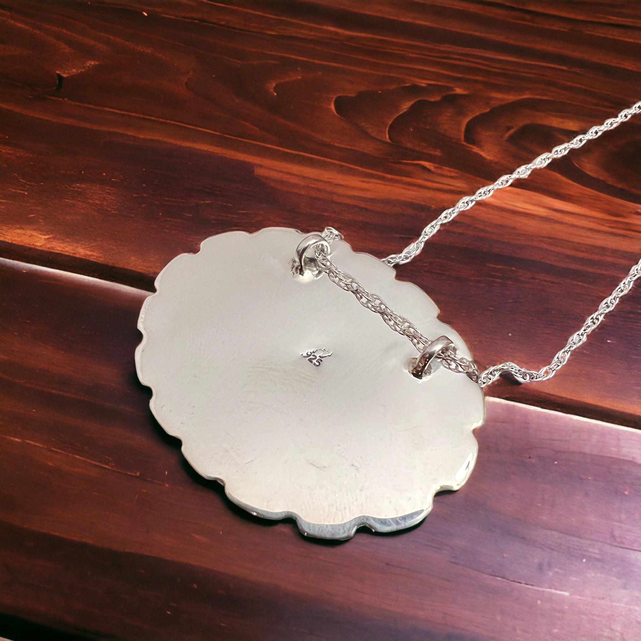 Jimson Belin Navajo Sterling Silver Necklace with Kingman Turquoise — 16"