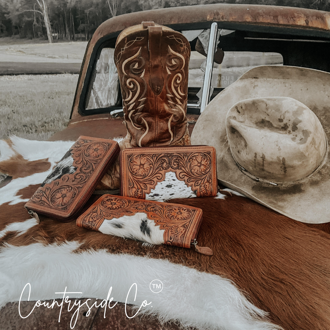 Juliet Tooled Leather Cowhide Wallet