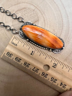 Tia Long Navajo Handmade LARGE Sterling Silver Spiny Oyster Necklace — 18" (Premium Size)