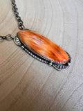 Tia Long Navajo Handmade LARGE Sterling Silver Spiny Oyster Necklace — 18" (Premium Size)