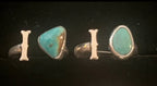 RS Sterling Silver & Turquoise Initial Rings