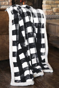 Lumberjack Plaid Plush Sherpa Throw Blanket — Red (54" × 68")