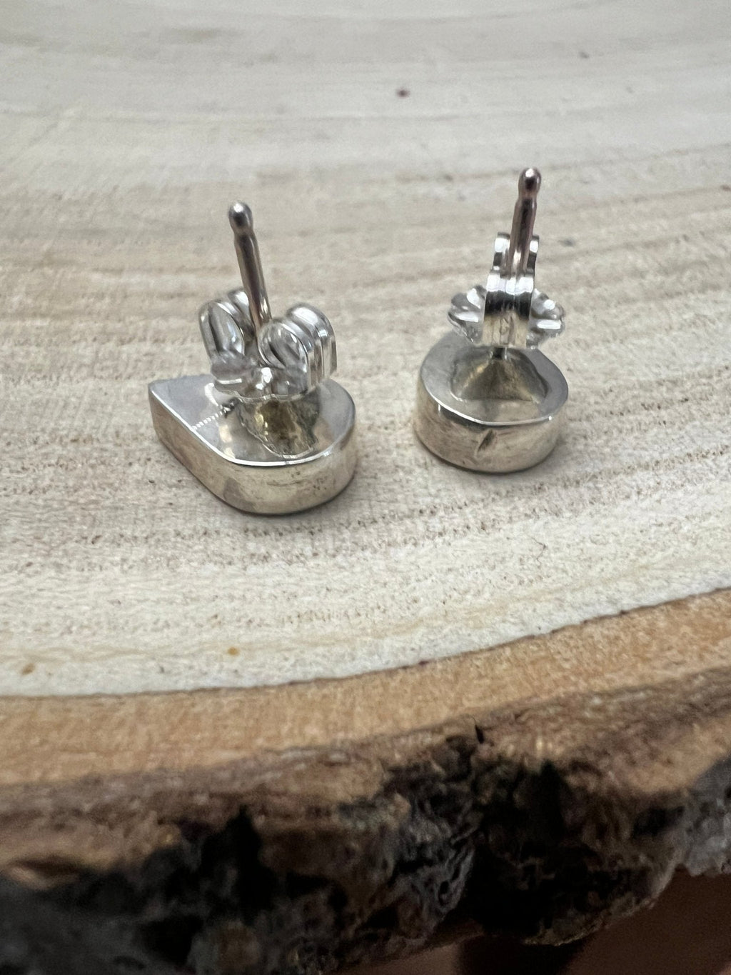 Lynette Johnson Zuni Handcrafted Sterling Silver Inlay Turquoise Post Earrings — 3/8" (10mm)