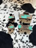 Mini Lightning Bolt Tooled Leather Claw Clip — Petite Western Hair Statement