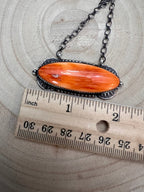Tia Long Navajo Handmade Sterling Silver Spiny Oyster Necklace — 18" (Standard 2" Pendant)
