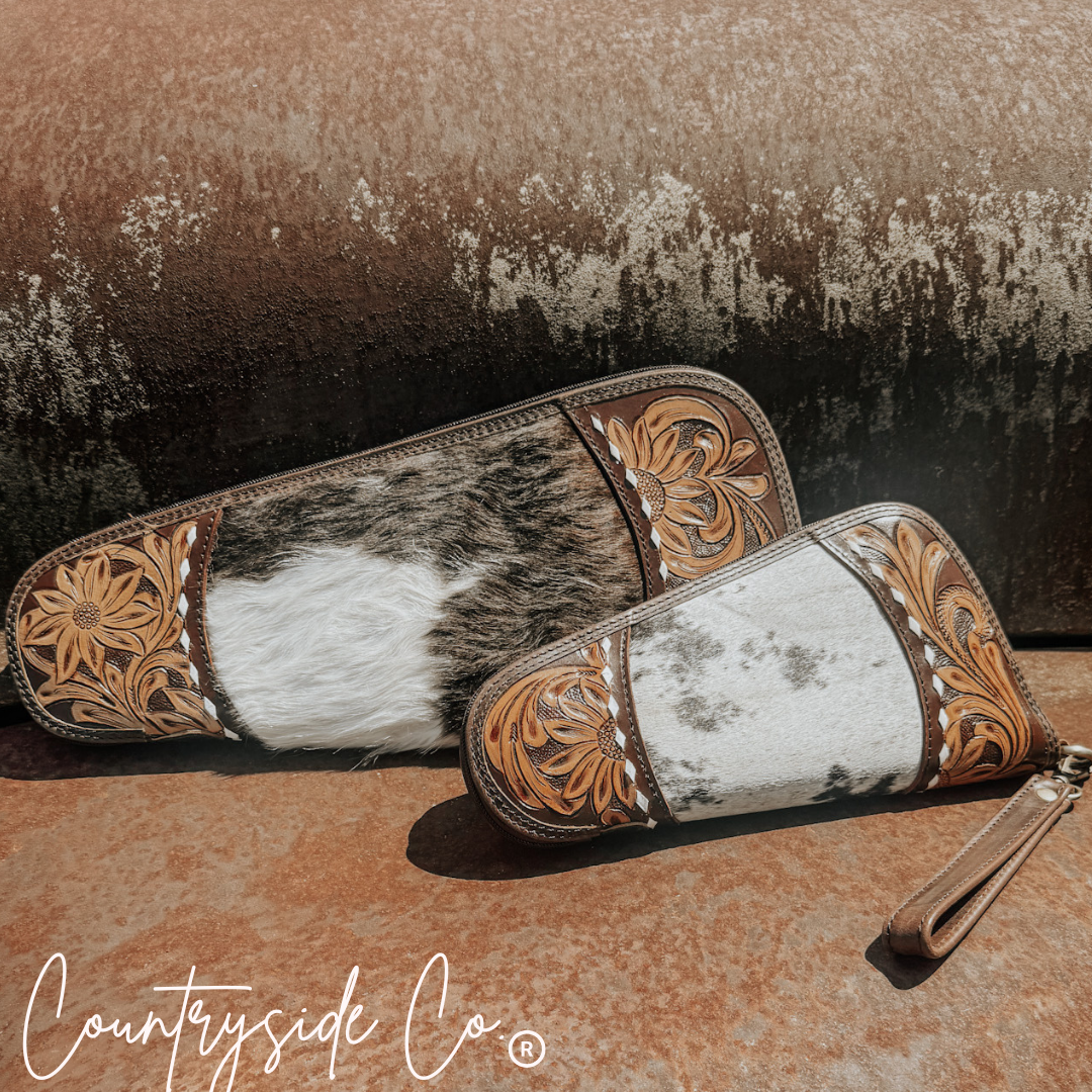 El Dorado Tooled Leather and Cowhide Carry Case