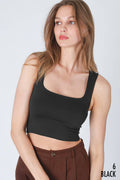 NikiBiki "Clean Line" Western Basics Square Neck Top — Figure-Flattering Stretch (5 Colors, Made in USA)