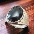 Old Pawn Sterling Silver Onyx Ring — Size 13 (Vintage Native American, Men's Statement)